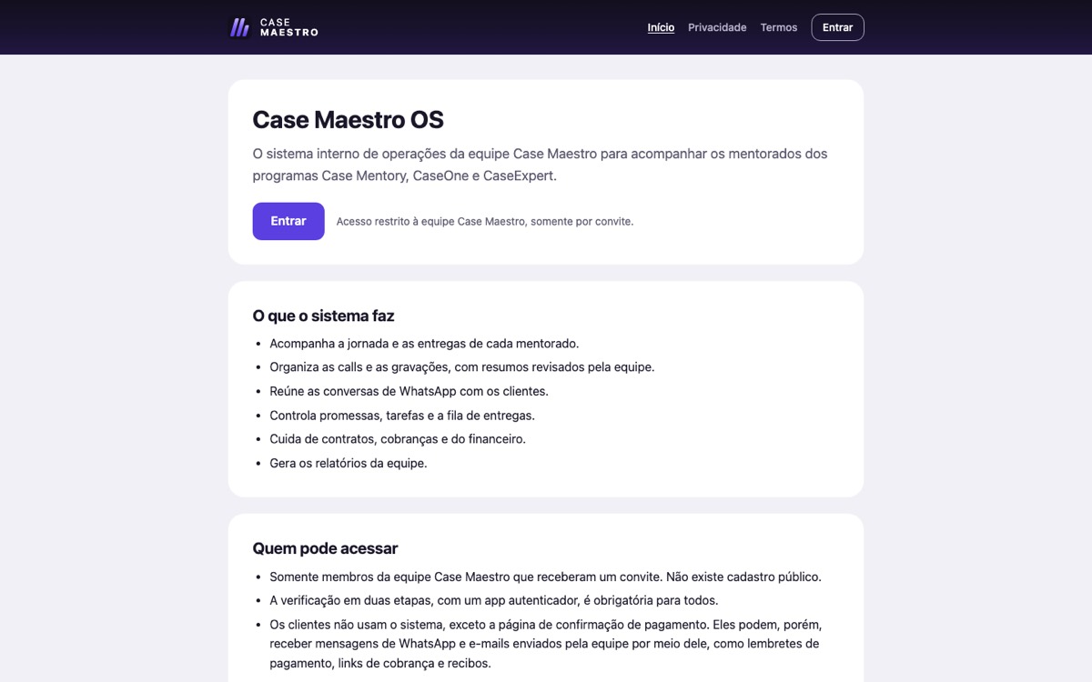 Case Maestro OS screenshot